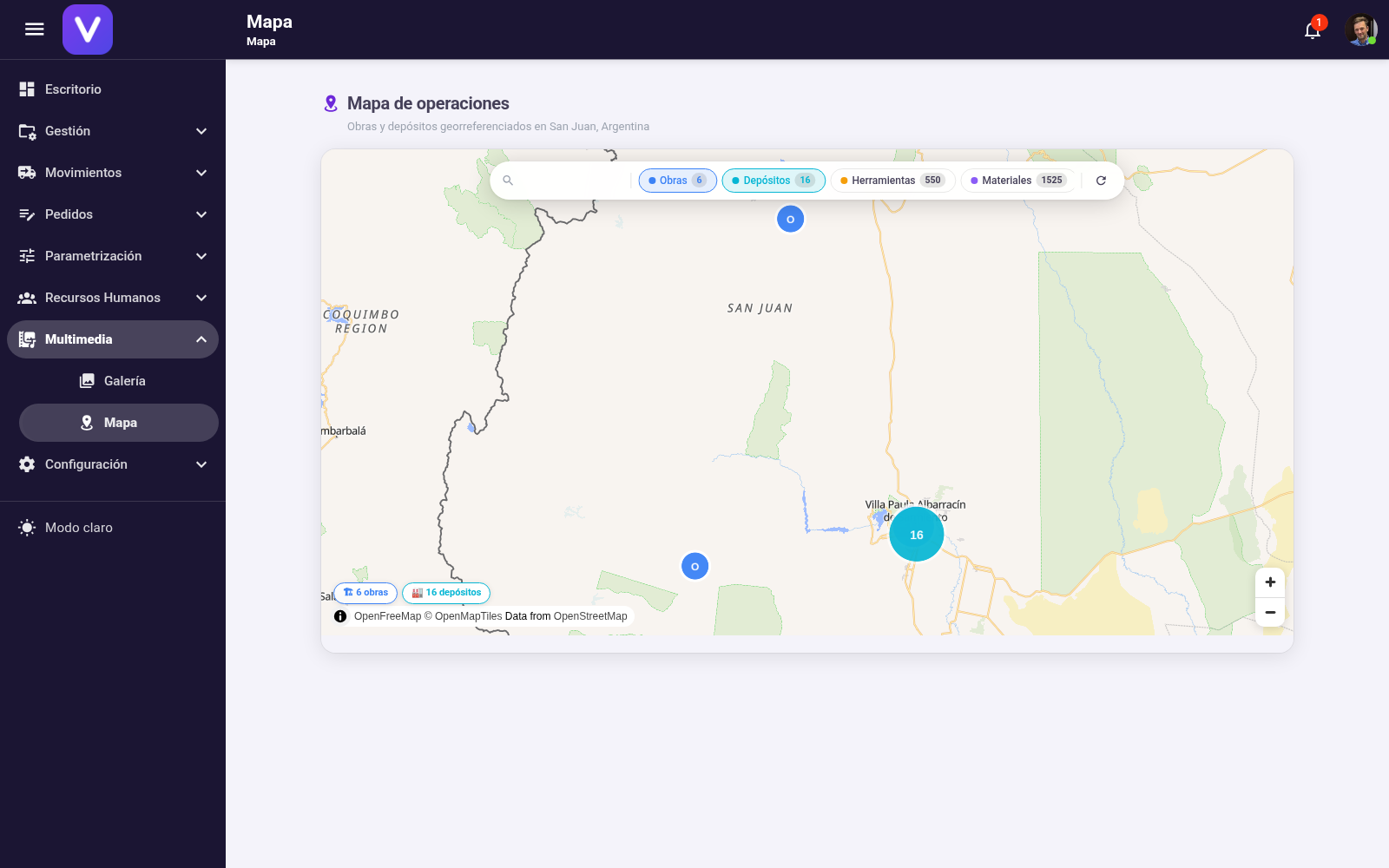 Mapa de operaciones