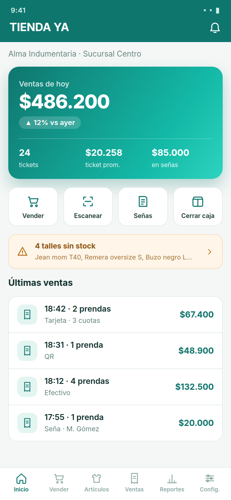 TIENDA YA inicio